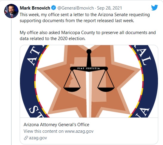 Mark Brnovich, Arizona