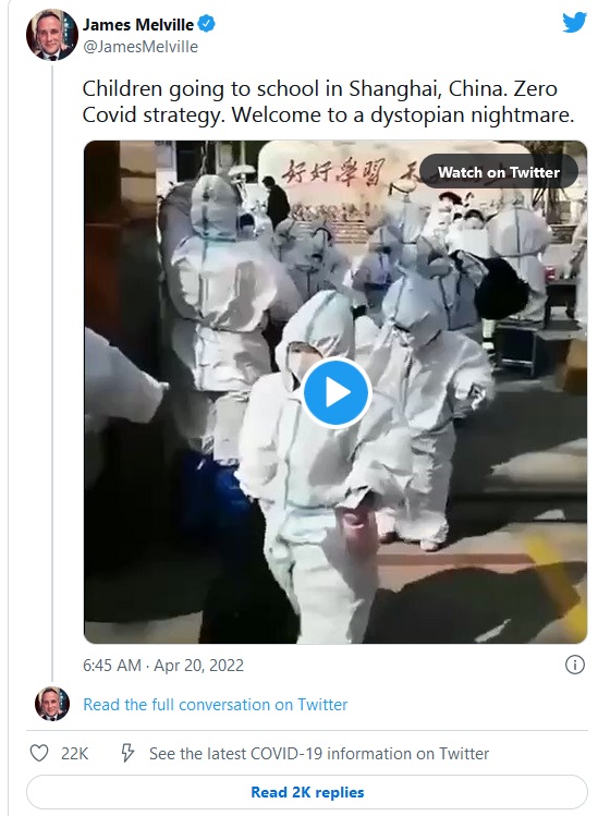 Sanghai corona children are being sent to school in full hazmat suits