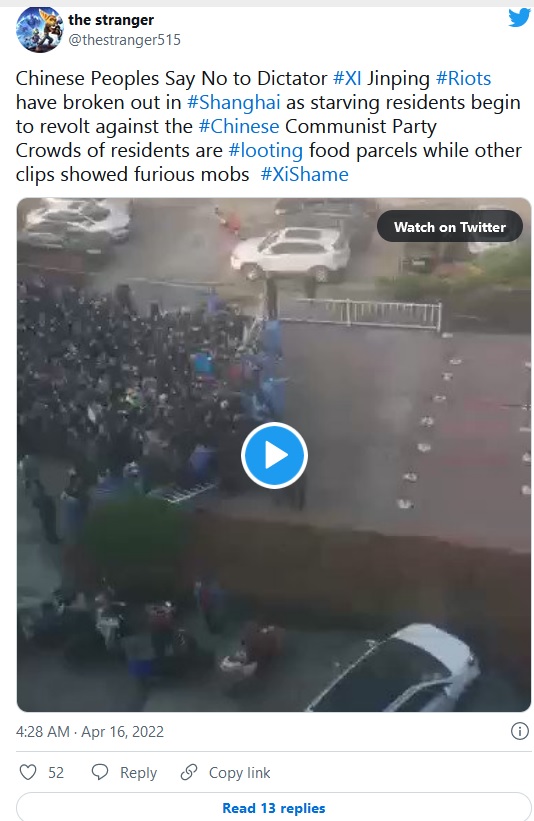Chinese People say no to dictator Xi Jinping, Sanghai Food riots started breaking out in the city