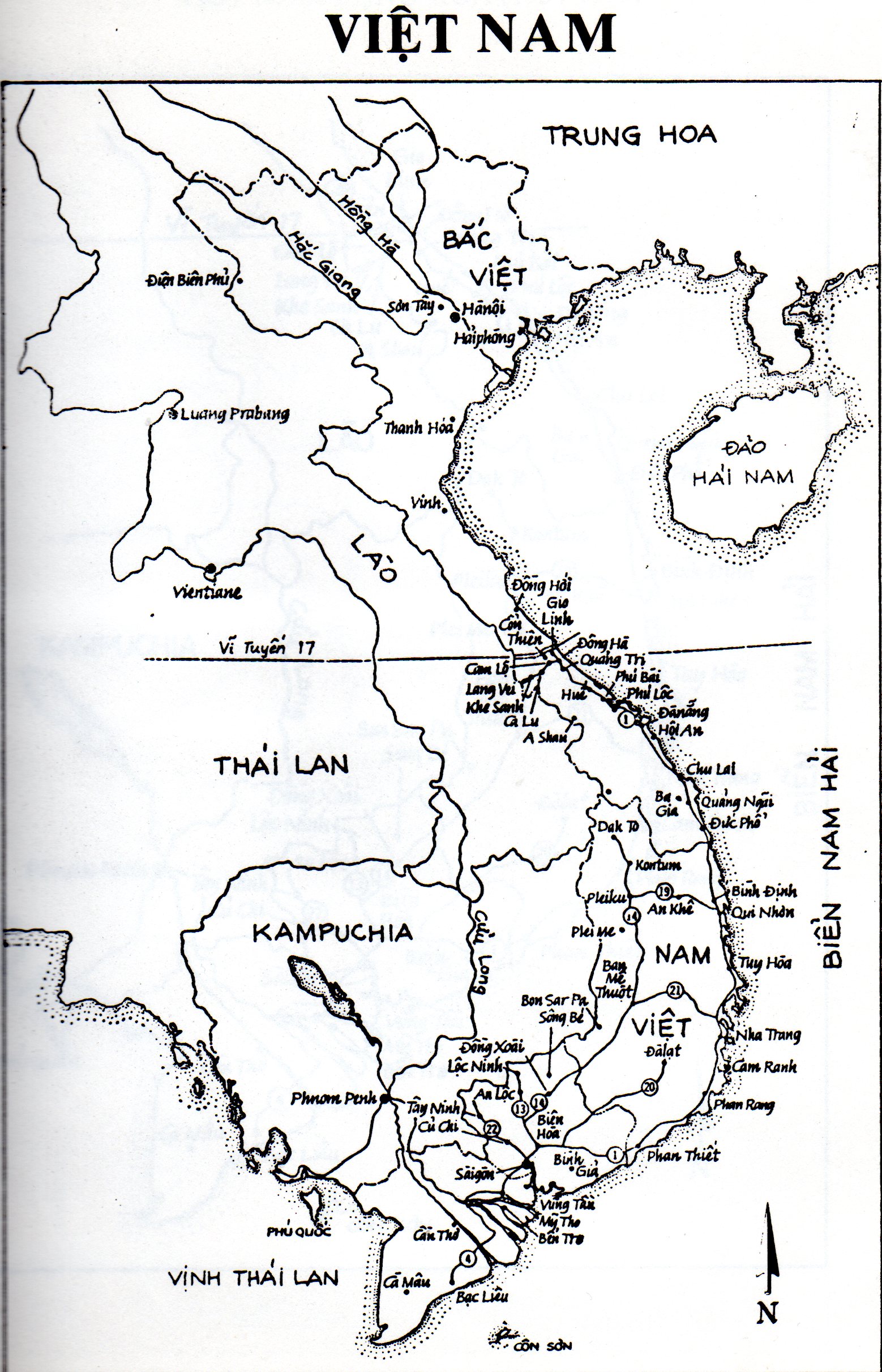 Bản đồ Quân Sự Việt Nam Việt Nam Cộng Hòa, map of military of Vietnam