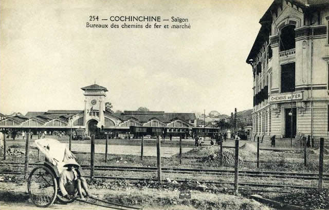 Cochinchine Saigon Bureaux des chemins de fer et marché Saigon | Saigon history | Lịch sử Sài Gòn qua ảnh | Sài Gòn hòn ngọc Viễn Đông